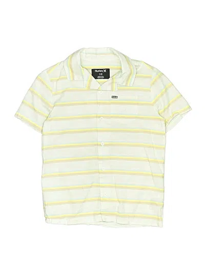 Pre-owned Hurley Kids'  Short Sleeve Button Down Shirt In Ivory