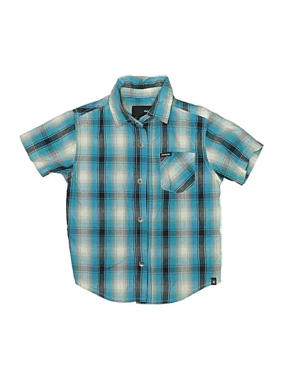 Pre-owned Hurley Kids'  Short Sleeve Button Down Shirt In Teal