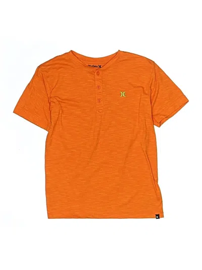 Pre-owned Hurley Kids'  Short Sleeve Henley Shirt In Orange