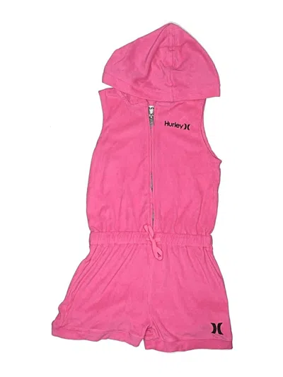 Pre-owned Hurley Kids'  Short Sleeve Onesie In Pink