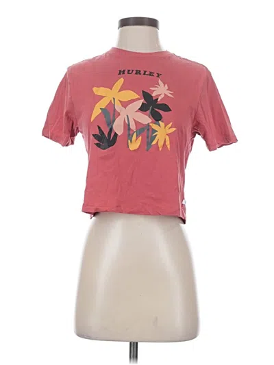 Pre-owned Hurley Short Sleeve T-shirt In Pink