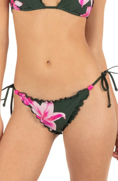 Hurley Side Tie Cheeky Swim Bottoms In Multi