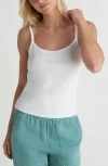 Hurley Simple Joys Pointelle Cotton Tank In White