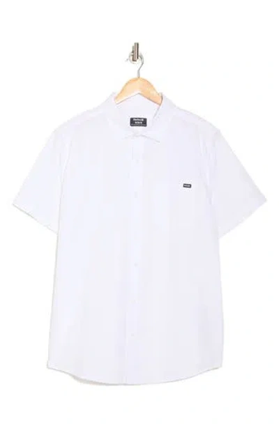Hurley Slub Cotton Short Sleeve Button-up Shirt In White