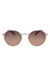 Hurley Small Enamel Accented Round Sunglasses In Brown