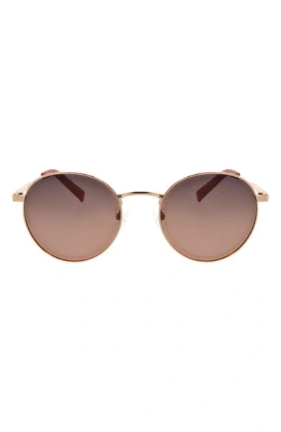 Hurley Small Enamel Accented Round Sunglasses In Brown