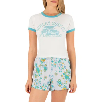 Hurley Speedway Ringer Cotton Graphic T-shirt In White