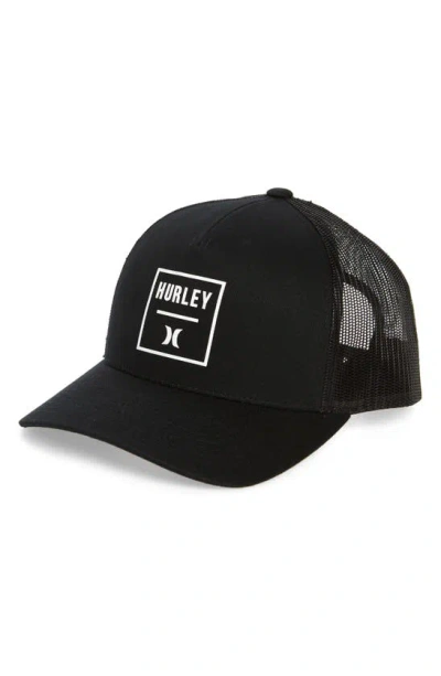 Hurley Square Trucker Hat In Black