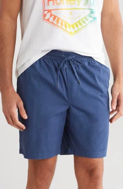 Hurley Stretch Cotton Twill Shorts In Blue/black