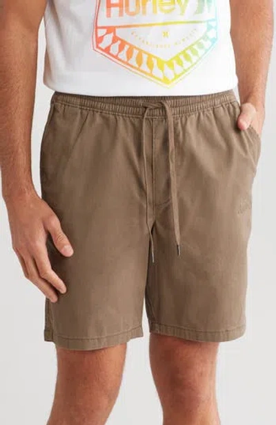 Hurley Stretch Cotton Twill Shorts In Olive/khaki