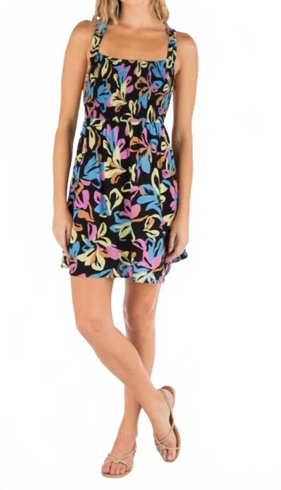 Hurley Summer Bloom Mini Dress In Black In Multi