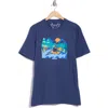 Hurley Surf Cotton Graphic T-shirt In Blue Void