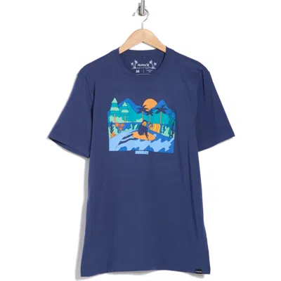 Hurley Surf Cotton Graphic T-shirt In Blue Void