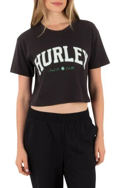 Hurley Surf Hooky Boxy Cropped Graphic Tee In Black