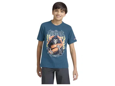 Hurley Surf Skelly Short Sleeve T-shirt (big Kid) Boy's T Shirt Deepwaters Heather : Xl (18/20 Big Kid), Co In Blue