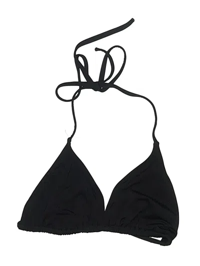 Pre-owned Hurley Swimsuit Top Black Solid Pattern Swimwear