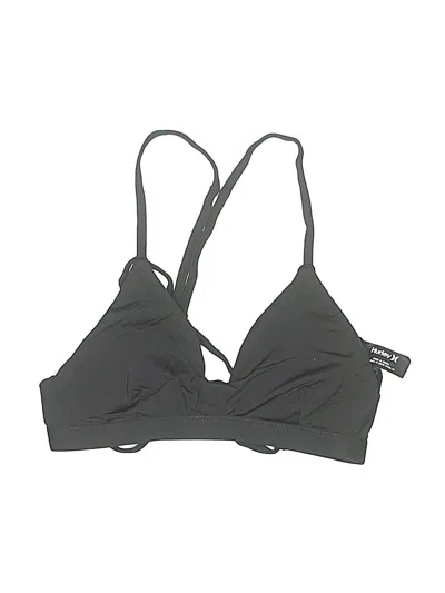 Pre-owned Hurley Swimsuit Top Gray Solid Pattern Swimwear