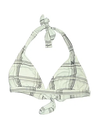 Pre-owned Hurley Swimsuit Top Green Plaid Pattern Swimwear