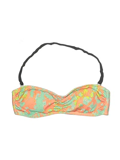 Pre-owned Hurley Swimsuit Top Orange Paisley Pattern Swimwear