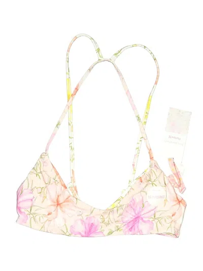 Pre-owned Hurley Swimsuit Top Pink Floral Pattern Swimwear