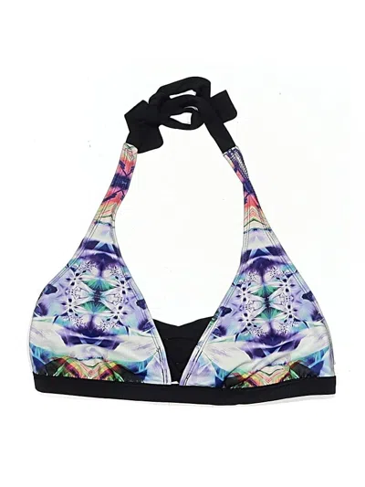 Pre-owned Hurley Swimsuit Top Purple Print Pattern Swimwear