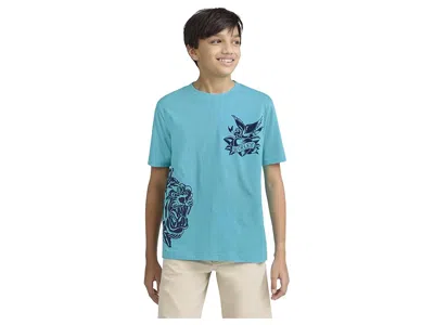 Hurley Tatt Short Sleeve T-shirt (big Kid) Boy's T Shirt Barracuda : Xl (18/20 Big Kid), Cotton/polyester In Blue