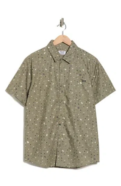 Hurley Terrazo Short Sleeve Button Up Shirt In Green