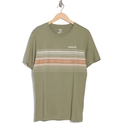 Hurley The Lineup Stripe Graphic T-shirt In Green