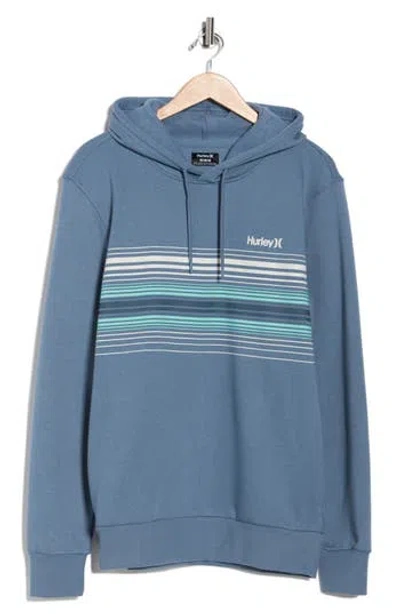 Hurley The Lineup Stripe Pullover Hoodie In Blue