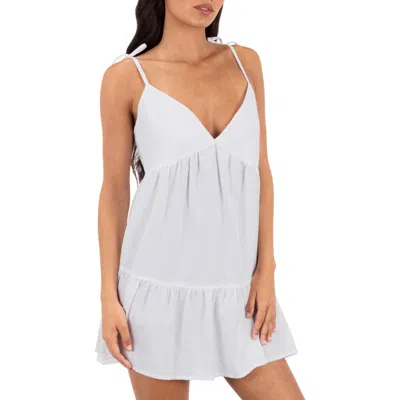 Hurley Tiered Cover-up Minidress In Gray
