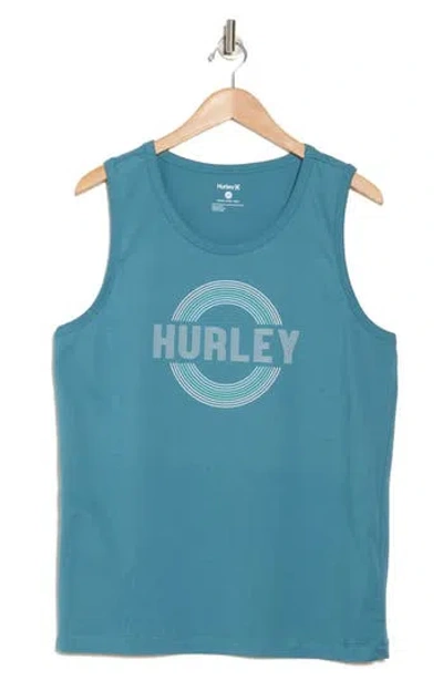 Hurley Trance Logo Cotton Graphic Tank In Blue