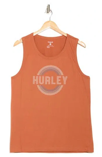Hurley Trance Logo Cotton Graphic Tank In Orange