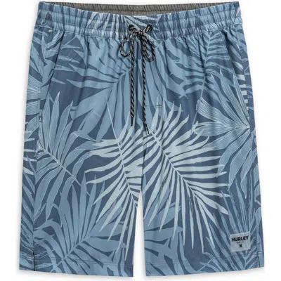Hurley Tropic Ferns Volley Swim Trunks In Blue