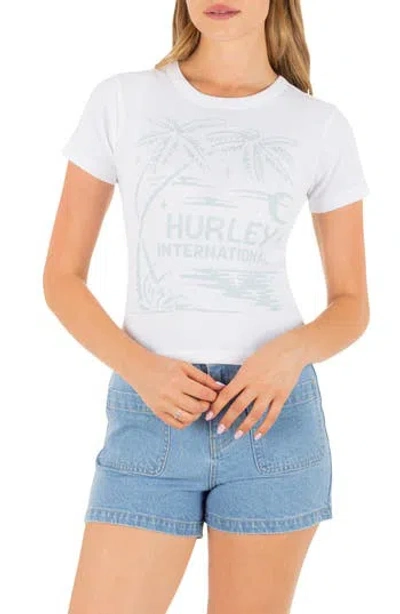 Hurley Tropique Graphic Baby Tee In White