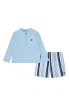 Hurley Two-piece Rashguard Swimsuit In Dutch Blue