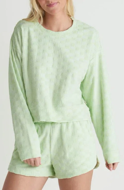 Hurley Venice Boxy Jacquard Terry Sweatshirt In Green