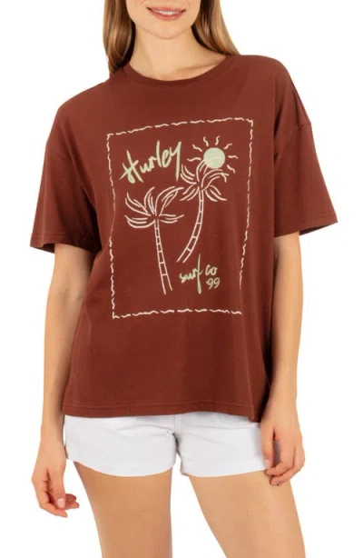 Hurley Vintage Postcard Graphic Boyfriend T-shirt In Brown