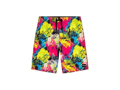 Hurley Watercolor Splash Board Shorts (little Kid) Boy's Swimwear : 4 Little Kid, Elastane/mesh/polyester In Multi