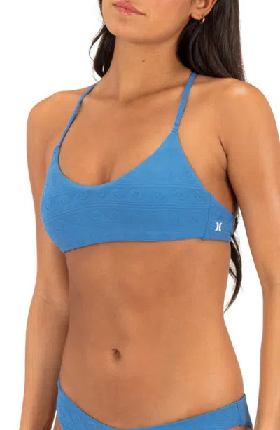 Hurley Wave Jacquard Stripe Bikini Top In Multi