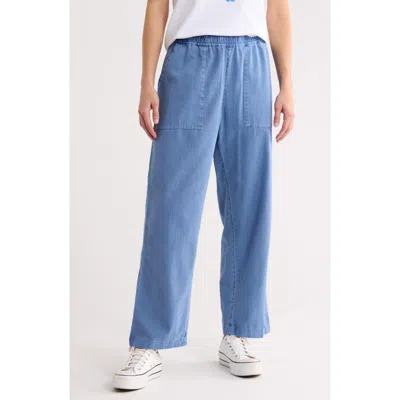 Hurley Wavy Days Wide Leg Pants In Blue