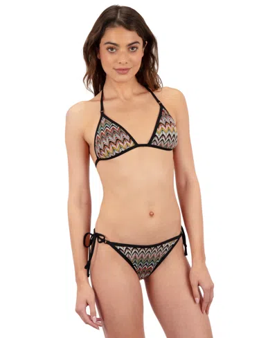 Hurley Women's Chevron Knit Moderate Tie Side Bottom In Black