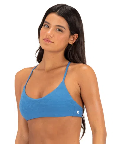 Hurley Women's Crossback Scoop Neck Swim Top In Denim