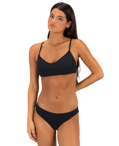 Hurley Women's Max Solid Cheeky Swim Bottoms In Black