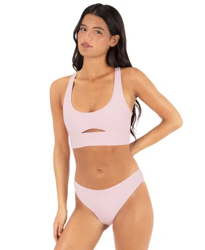 Hurley Women's Max Solid Cheeky Swim Bottoms In Pink