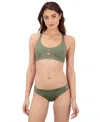 Hurley Women's Max Solid Swim Moderate Bottoms In Green