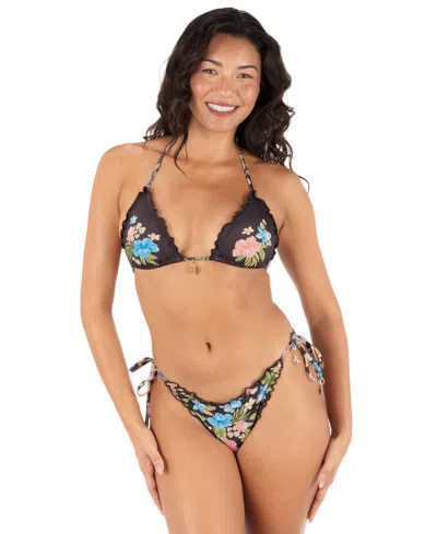 Hurley Women's Miami Garden Side Tie Cheeky Swim Bottoms In Multi