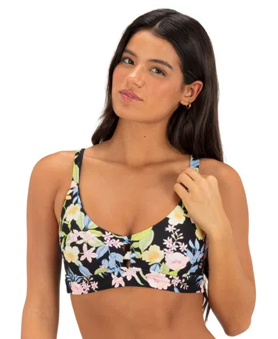 Hurley Women's Over-the-shoulder Straps Bikini Top In Paradiso Floral
