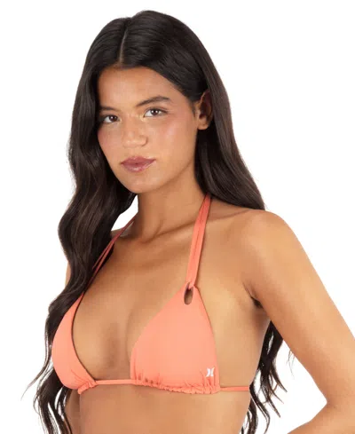 Hurley Women's Reversible Solid Tri Bikini Top In Neutral