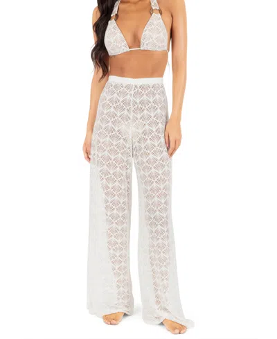 Hurley Women's Shell Crochet Beach Pants In White