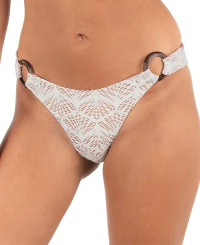 Hurley Women's Shell Crochet Ring Pull-on Swim Bottoms In White